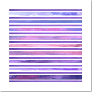 Colorful Watercolor Stripes Background Posters and Art